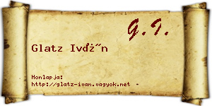 Glatz Iván névjegykártya